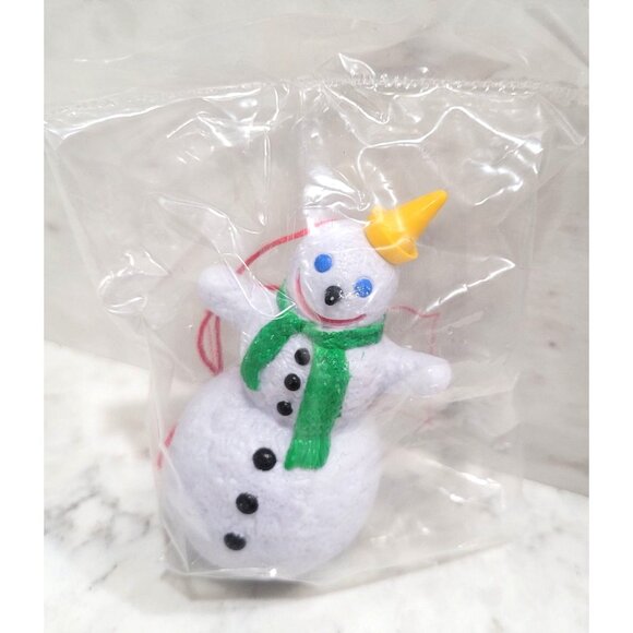 Vintage Jack in the Box Meal Toy 90's Snowman Christmas Ornament - Picture 1 of 3